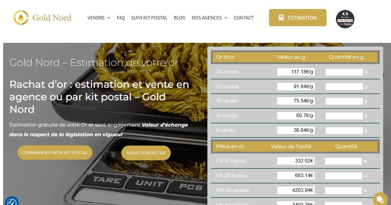 Gold Nord sur ordinateur