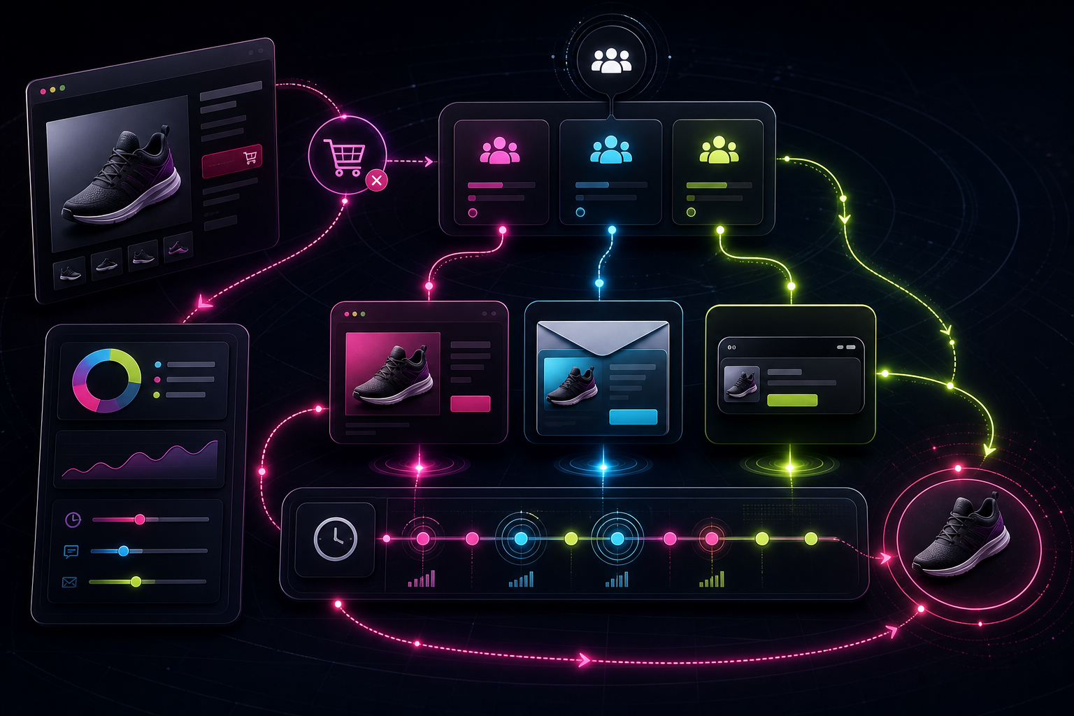 Parcours remarketing reliant visite, segmentation d’audience et relances multicanales